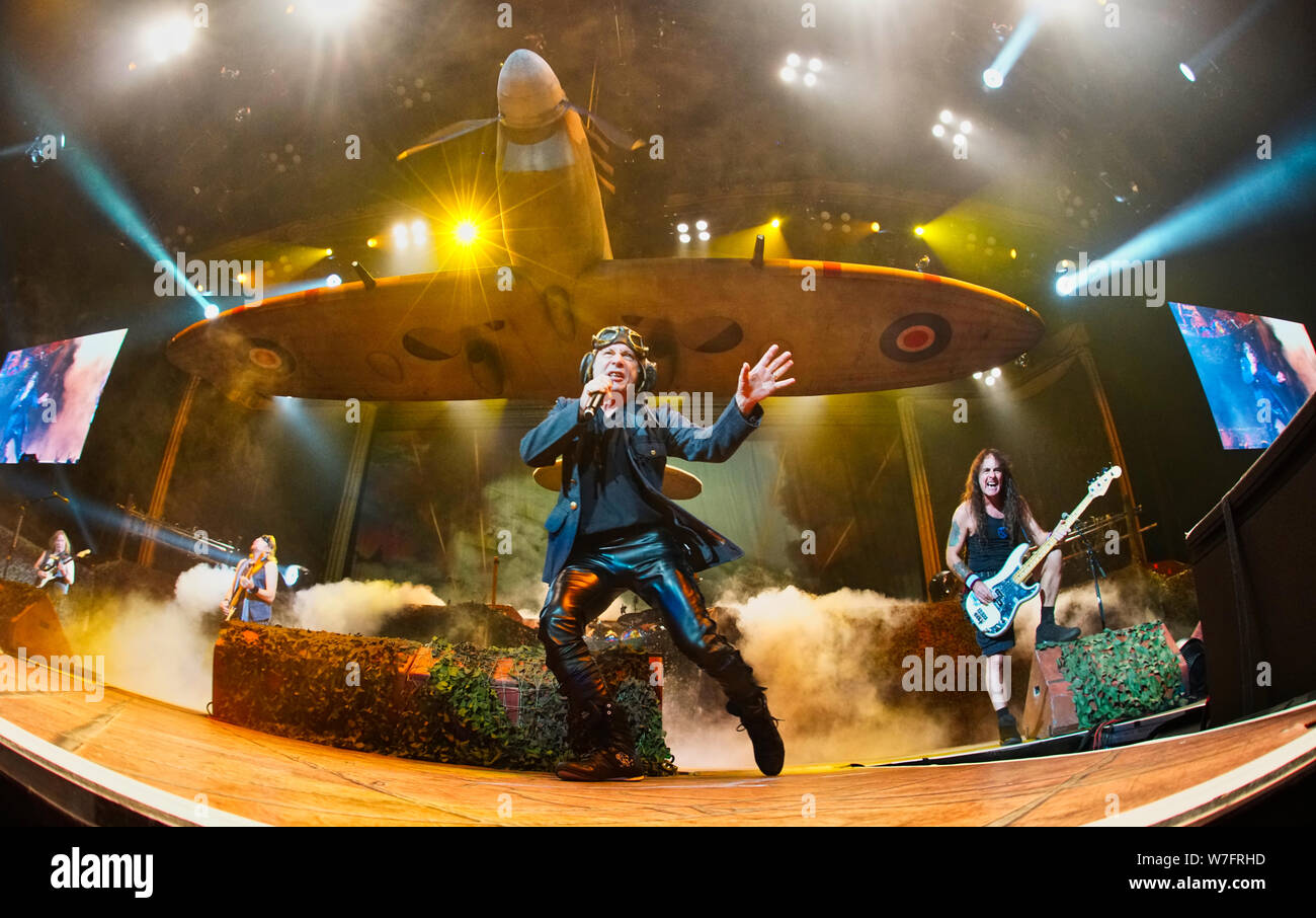 Montréal, Québec, Canada,Agosto 5,2019. Iron Maiden concerto al centro della Bell a Montreal, Quebec, Canada.Credit:Mario Beauregard/Alamy News Foto Stock