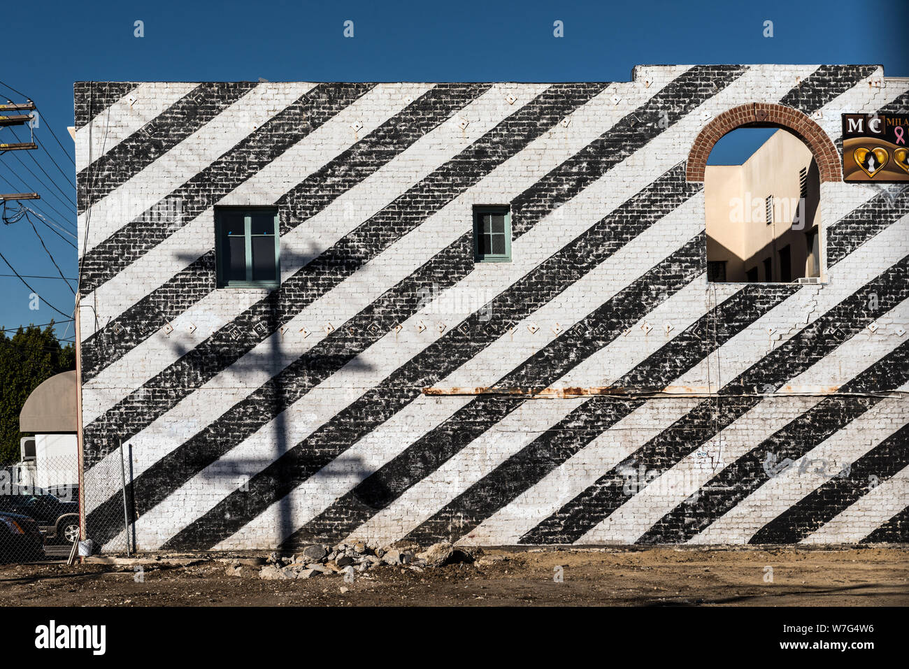 Un insolito parete, e l'arte al muro, in West Hollywood, California Foto Stock