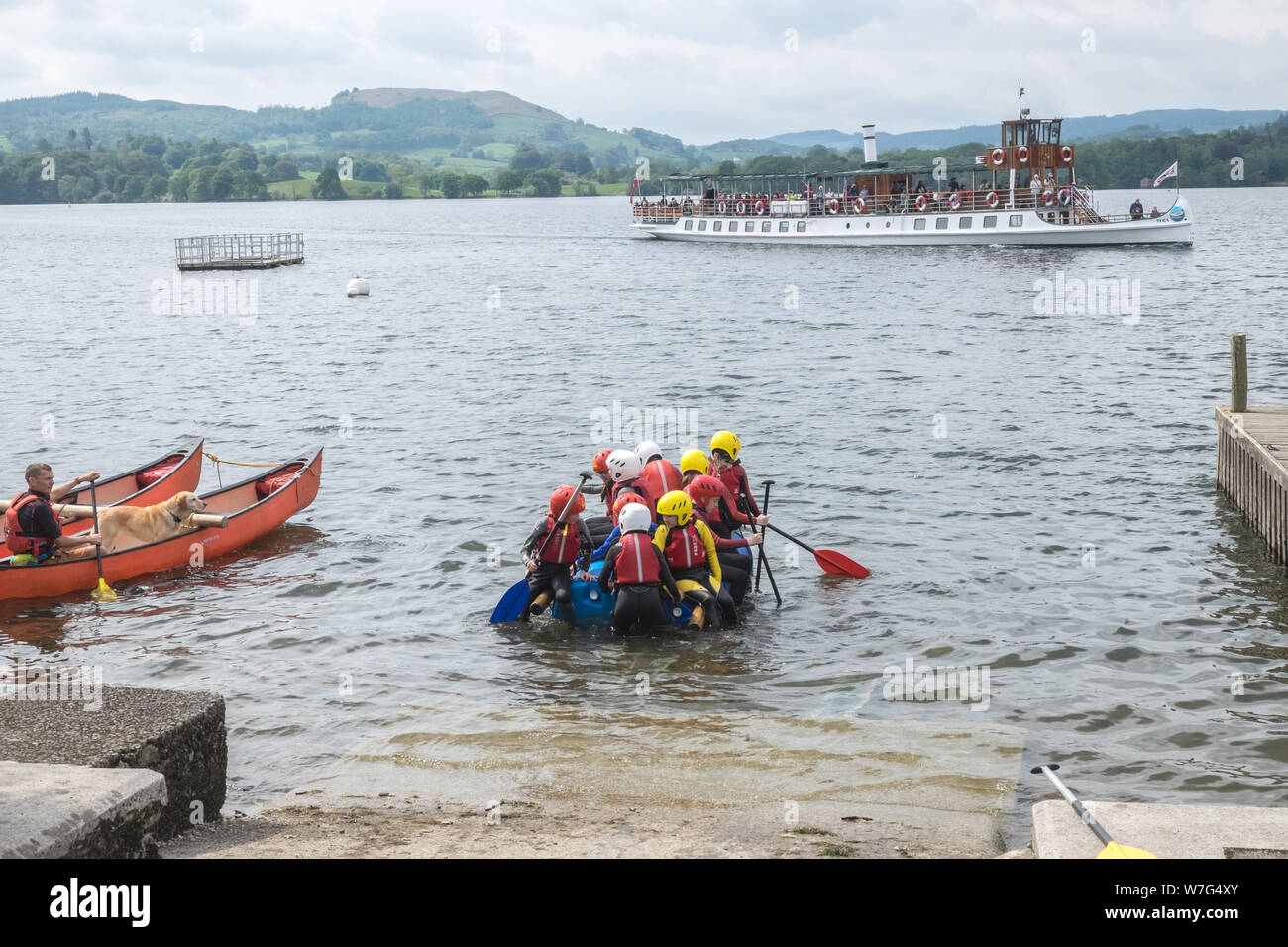 Lago di Windermere,Ambleside,Laghi,Lake District,il Parco nazionale del Lake District,Parco Nazionale,Cumbria,l'Inghilterra,inglese,Gran Bretagna,British,GB,UK, Foto Stock