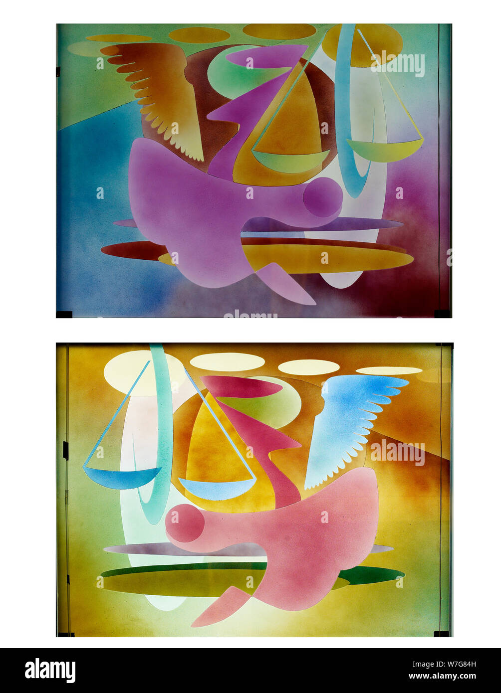 Arte architettonica nuotatori a U.S. Courthouse, Jacksonville, Florida Foto Stock