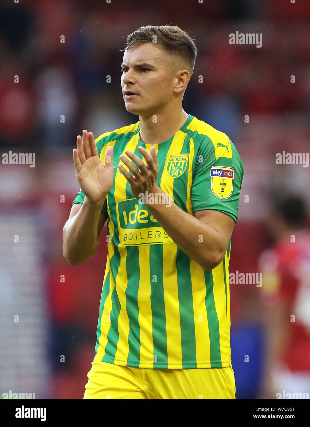 West Bromwich Albion's Conor Townsend durante la partita del campionato Sky Bet al City Ground, Nottingham. PREMERE ASSOCIAZIONE foto. Data immagine: Sabato 3 agosto 2019. Il credito fotografico dovrebbe essere: Tim Goode/PA Wire. RESTRIZIONI: Nessun utilizzo con audio, video, dati, elenchi di apparecchi, logo di club/campionato o servizi "live" non autorizzati. L'uso in-match online è limitato a 120 immagini, senza emulazione video. Nessun utilizzo nelle scommesse, nei giochi o nelle pubblicazioni di singoli club/campionati/giocatori. Foto Stock