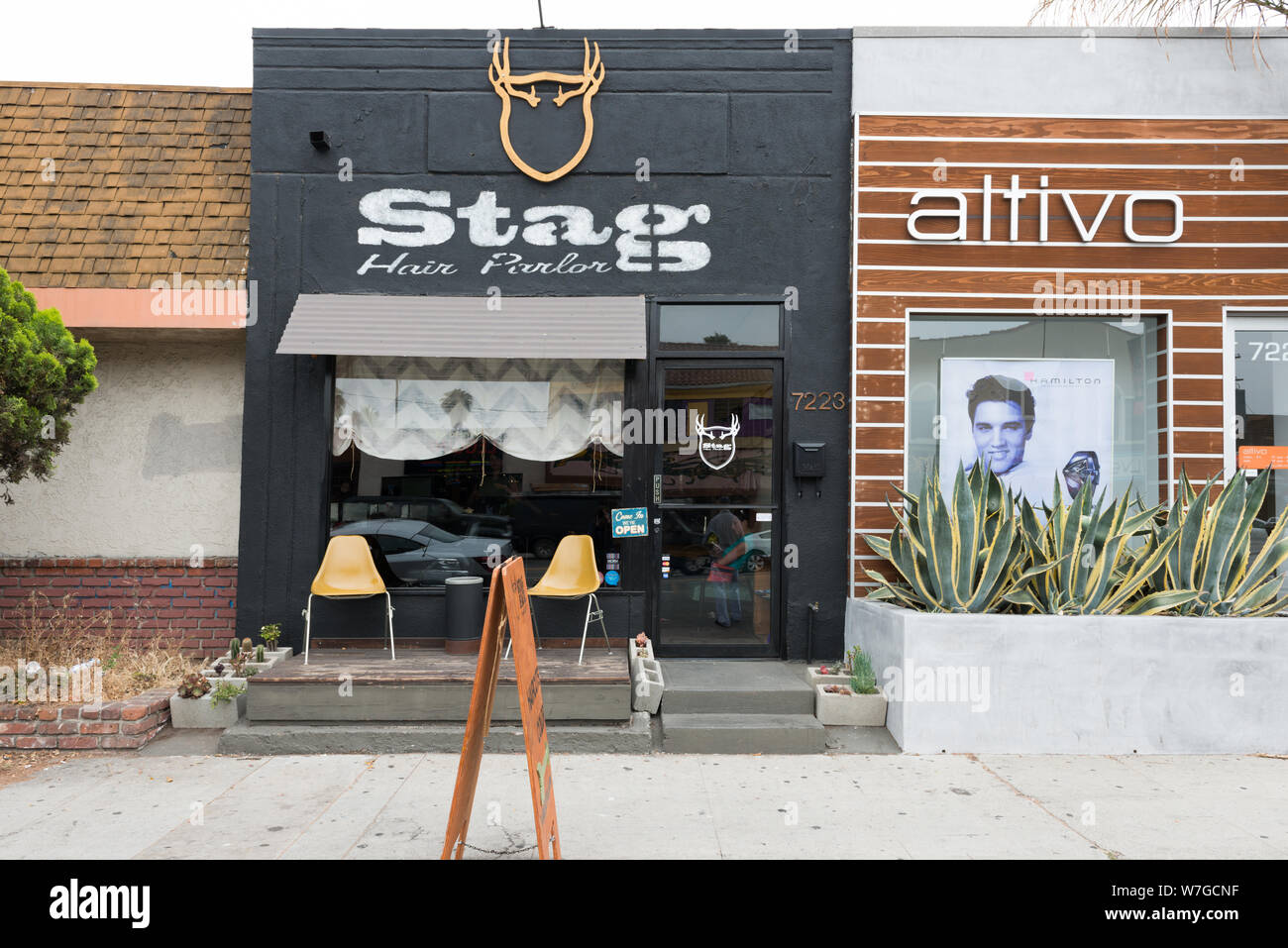 Arte e negozi interessanti lungo Melrose Avenue a Los Angeles in California Foto Stock