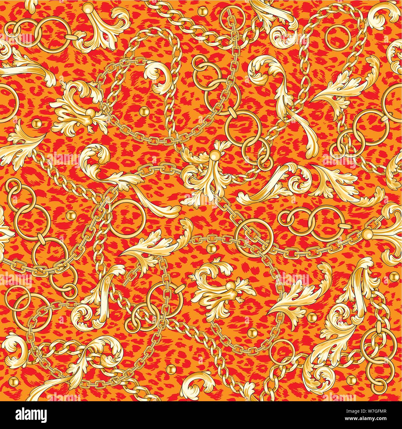 Golden fioriture barocche Illustrazione Vettoriale