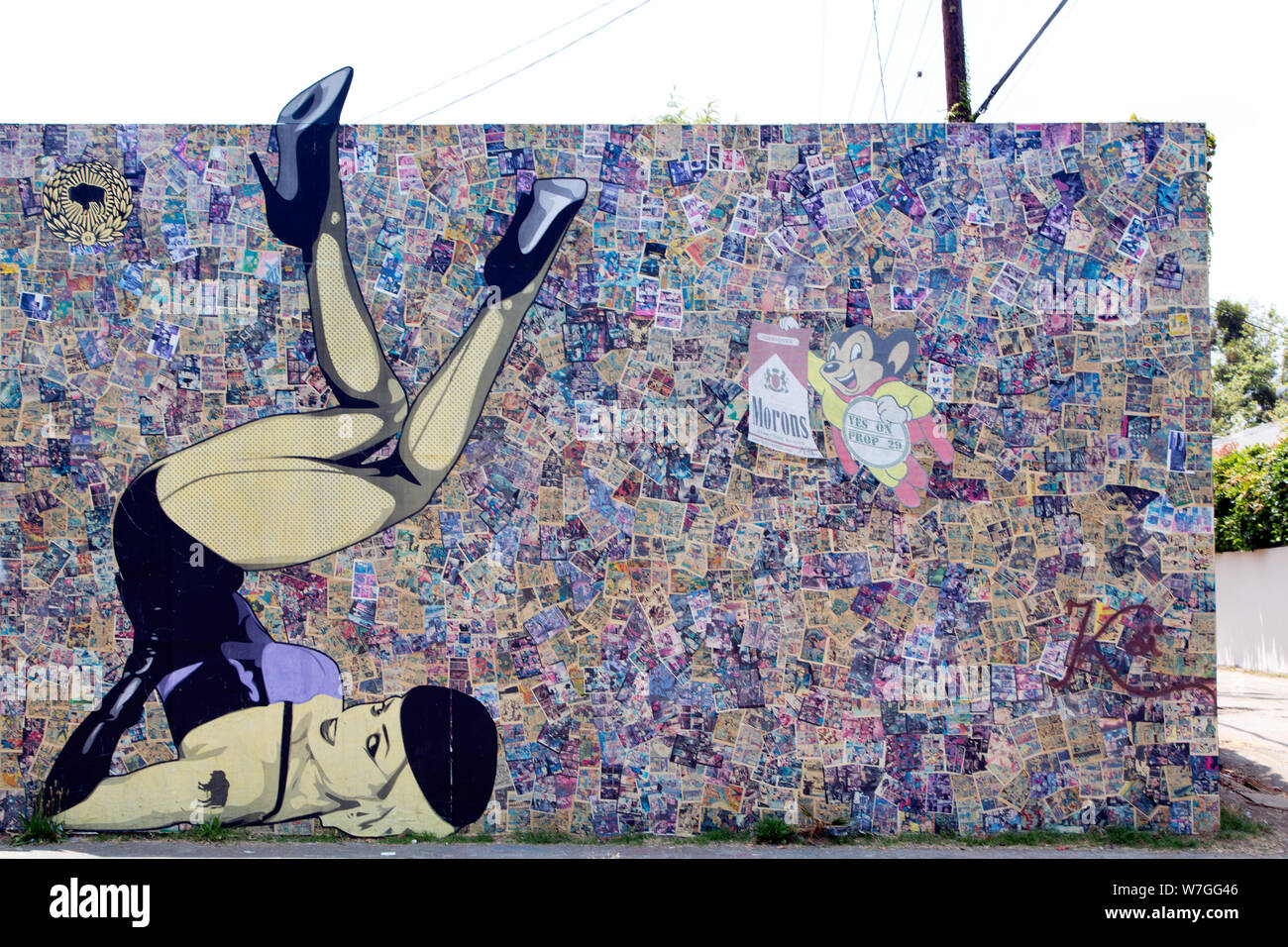 Arte su Melrose Avenue, un rinomato shopping, ristoranti e divertimenti in Los Angeles, California Foto Stock