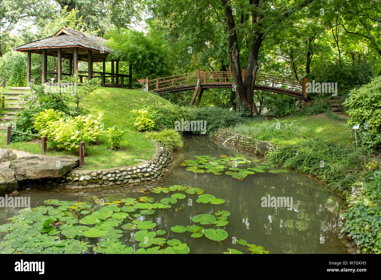 Giardino giapponese in giardini botanici, Belgrado, Serbia Foto Stock