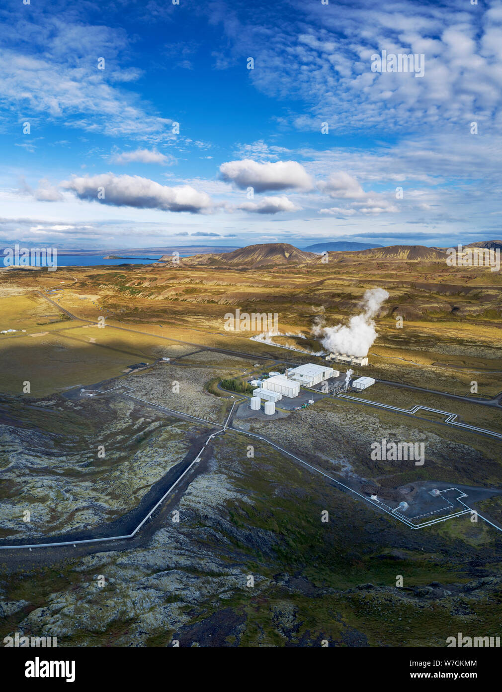 Nesjavellir Stazione Elettrica Geotermica, Islanda Foto Stock