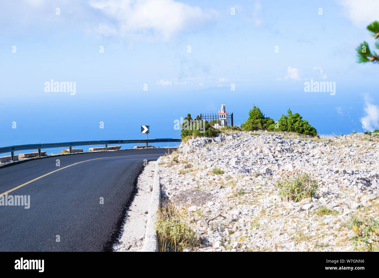 Pass Llogara strada nazionale in Albania Foto Stock