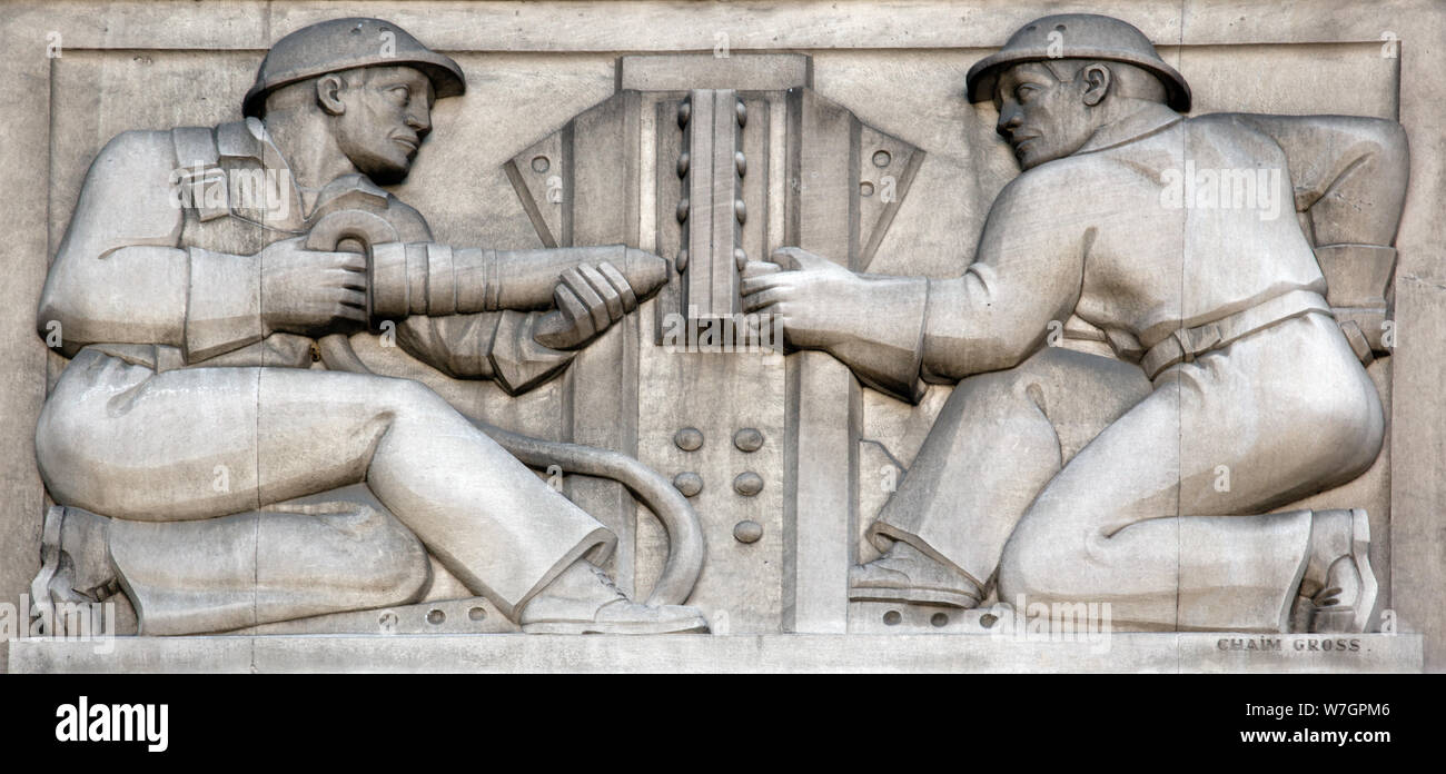 Bassorilievo presso la Commissione federale del commercio, 600 Pennsylvania Avenue, NW, Washington, D.C. Foto Stock