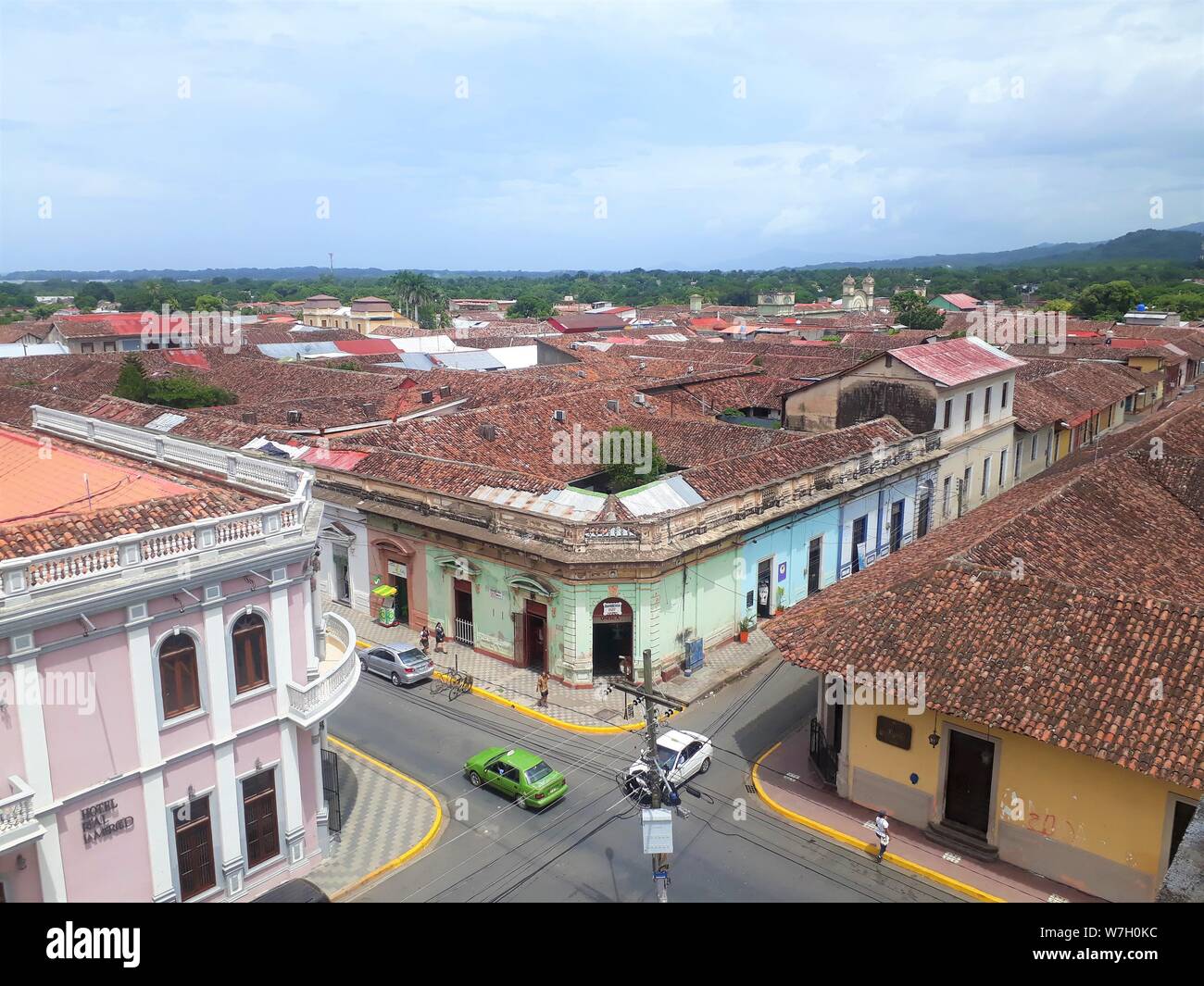 Granada, Nicaragua, centro città, dalla parte superiore della Iglesia de la Merced Foto Stock