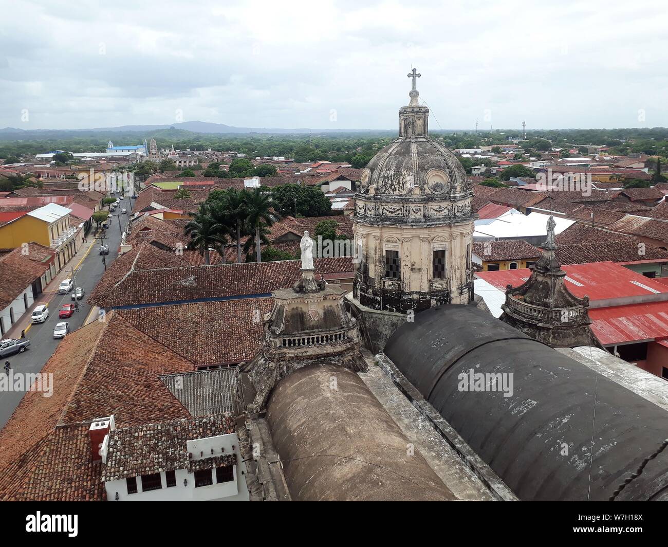 Granada, Nicaragua, centro città, dalla parte superiore della Iglesia de la Merced Foto Stock