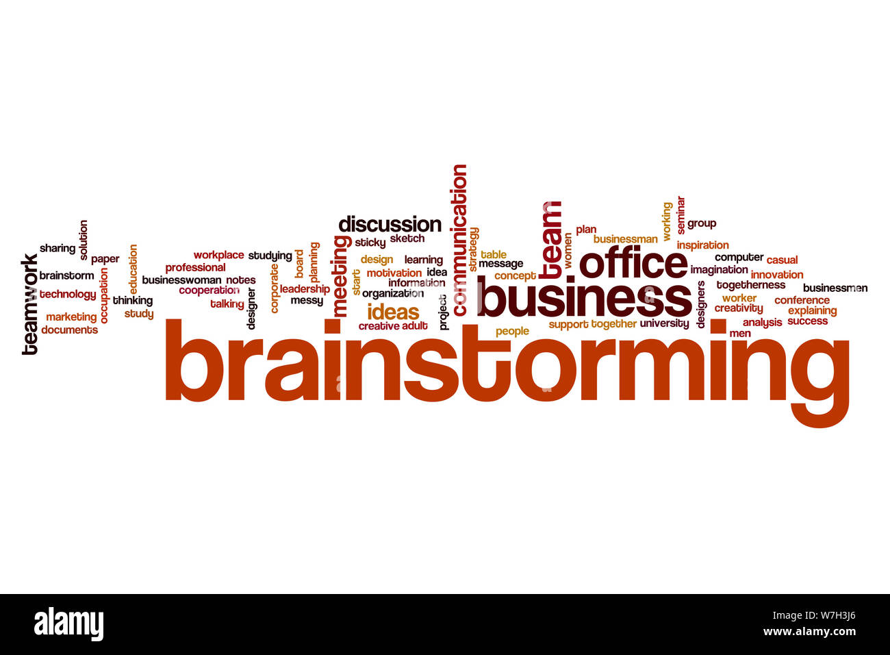 Il brainstorming word cloud Foto Stock