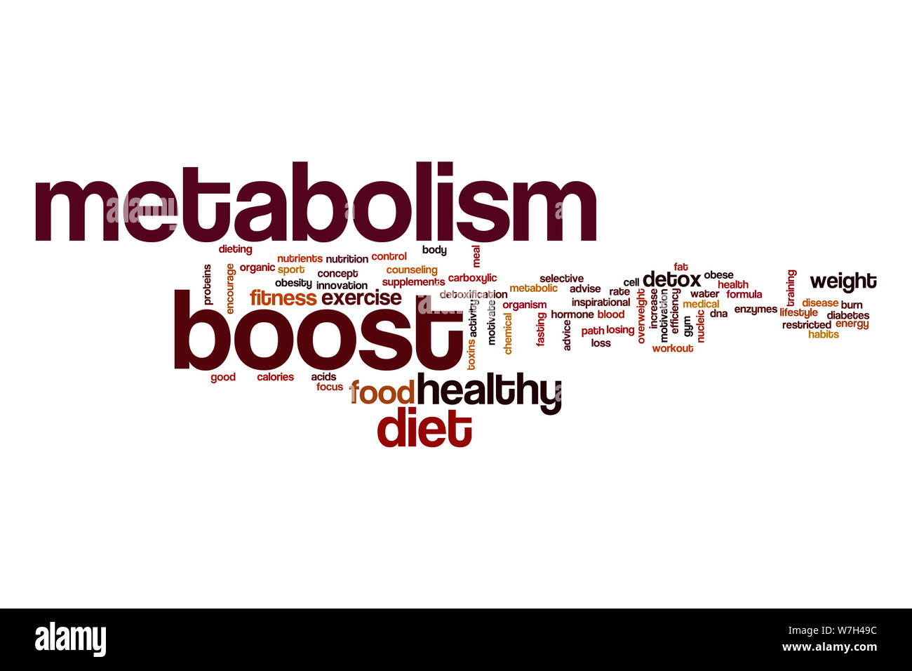 Il metabolismo di word boost cloud Foto Stock