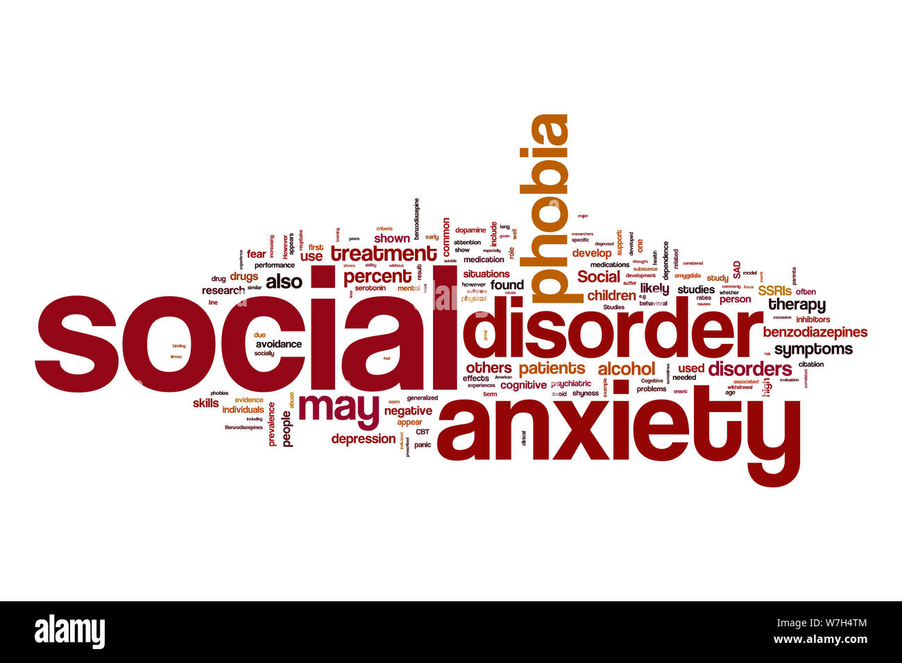 Disturbo da ansia sociale parola cloud Foto Stock