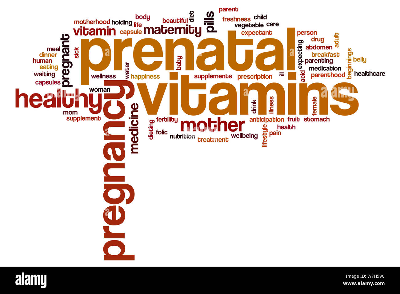 Vitamine prenatale parola concetto di cloud Foto Stock