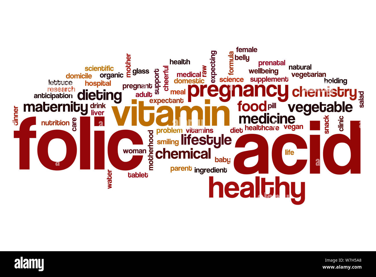 Acido folico parola concetto di cloud Foto Stock