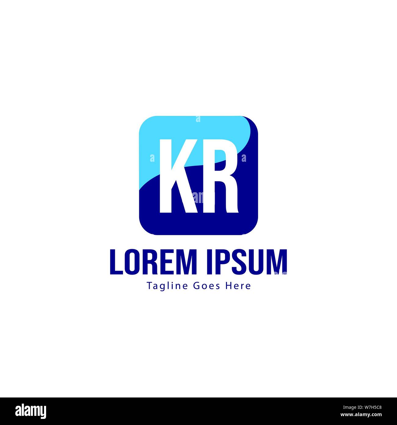 Iniziale logo KR Modello con telaio moderno. KR minimalista lettera logo illustrazione vettoriale design Illustrazione Vettoriale