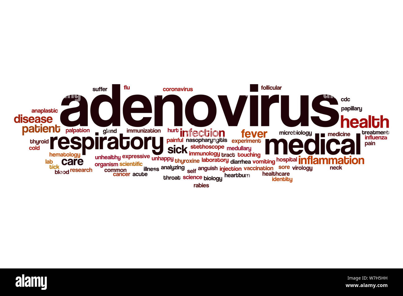 Parola di adenovirus concetto di cloud Foto Stock