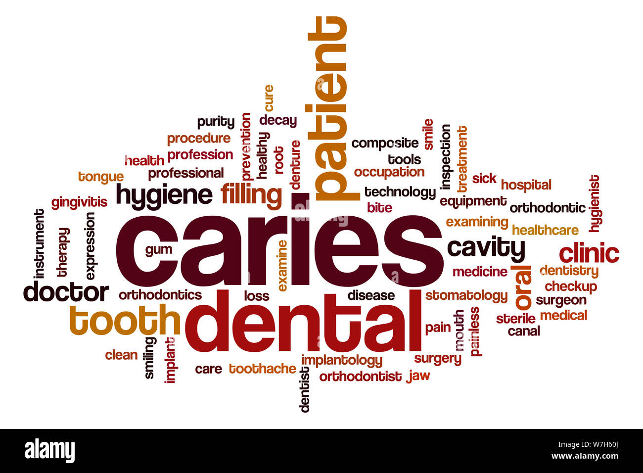 La carie parola concetto di cloud Foto Stock