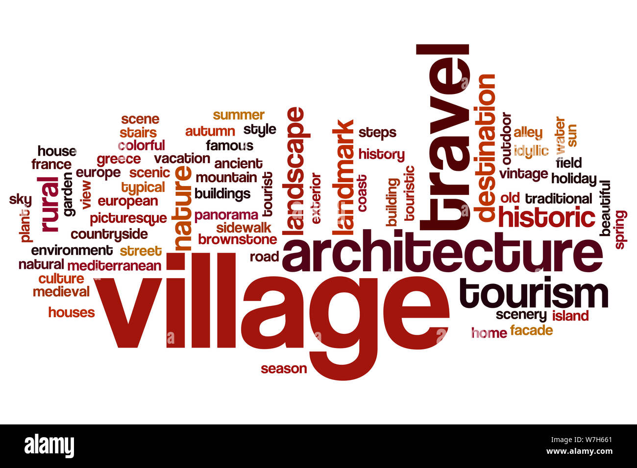 Villaggio di parola il concetto di cloud Foto Stock