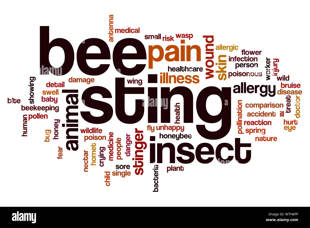 Bee sting parola concetto di cloud Foto Stock