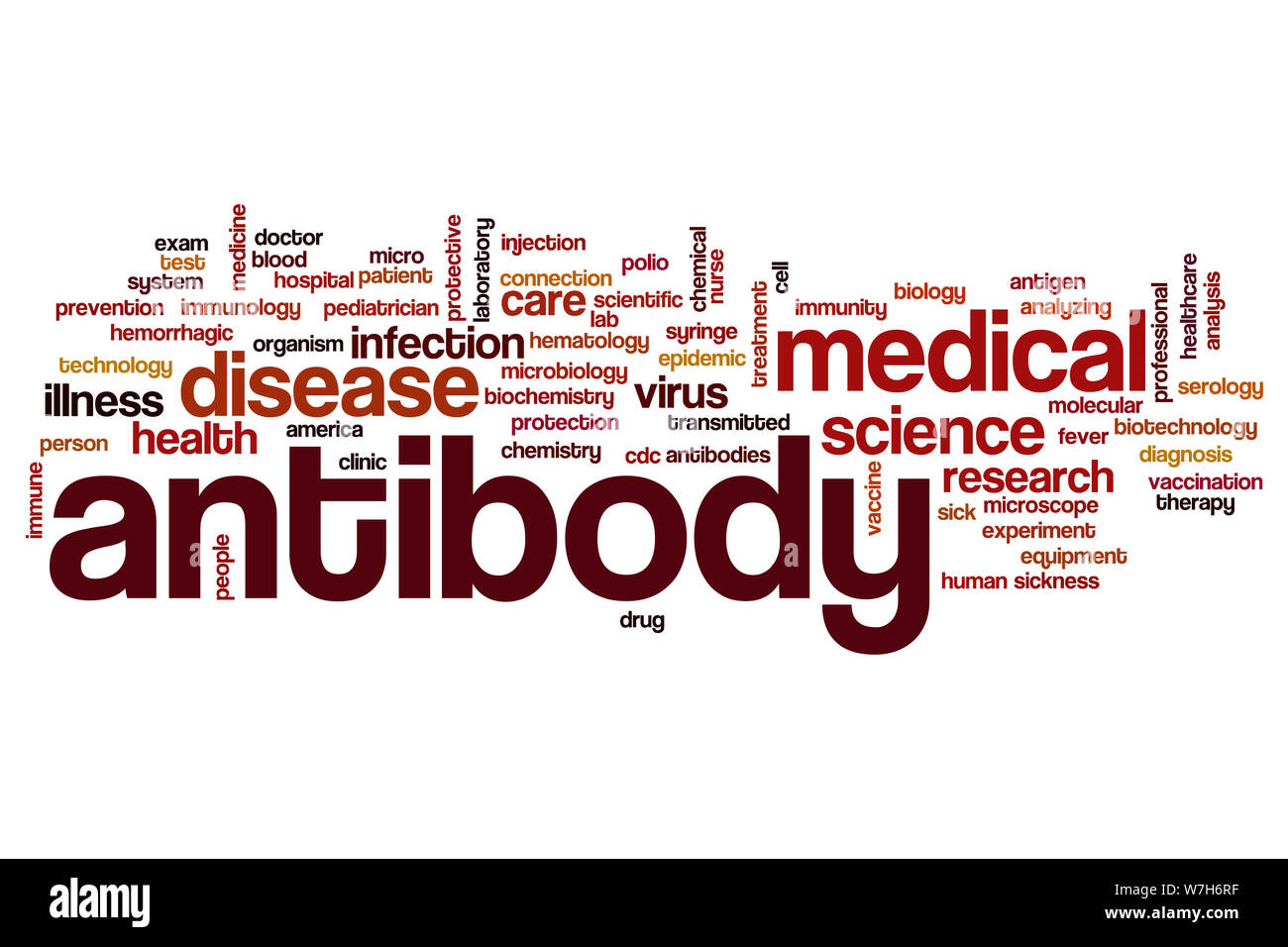 Parola di anticorpo concetto di cloud Foto Stock