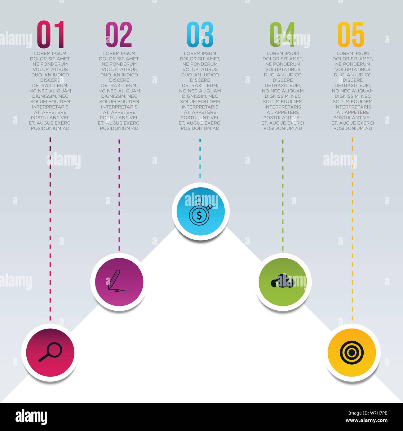 Presentazione aziendale modello infografico con le opzioni o i passi del vettore modello design illustrazione Illustrazione Vettoriale