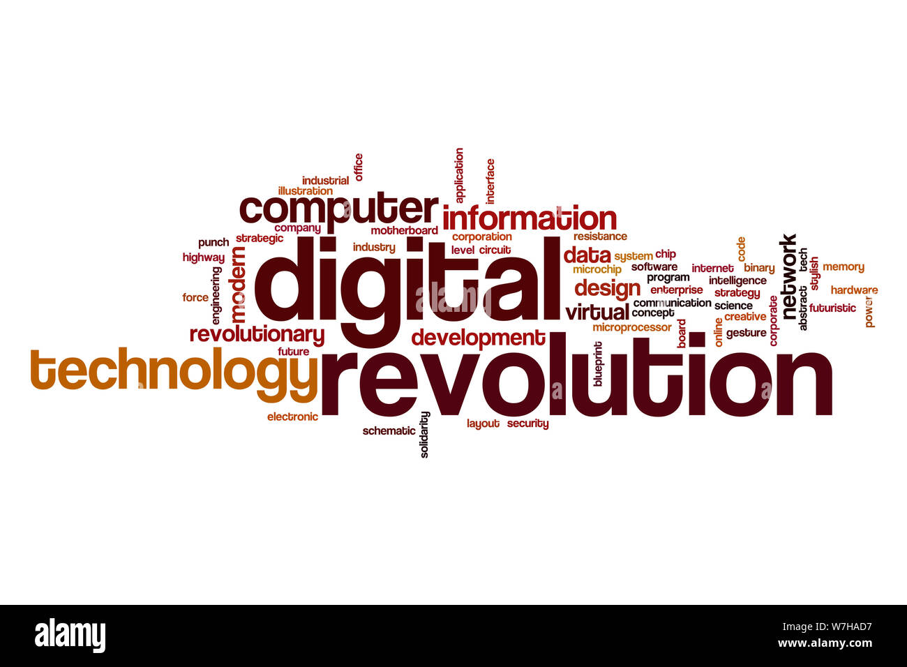 La rivoluzione digitale word concetto di cloud Foto Stock