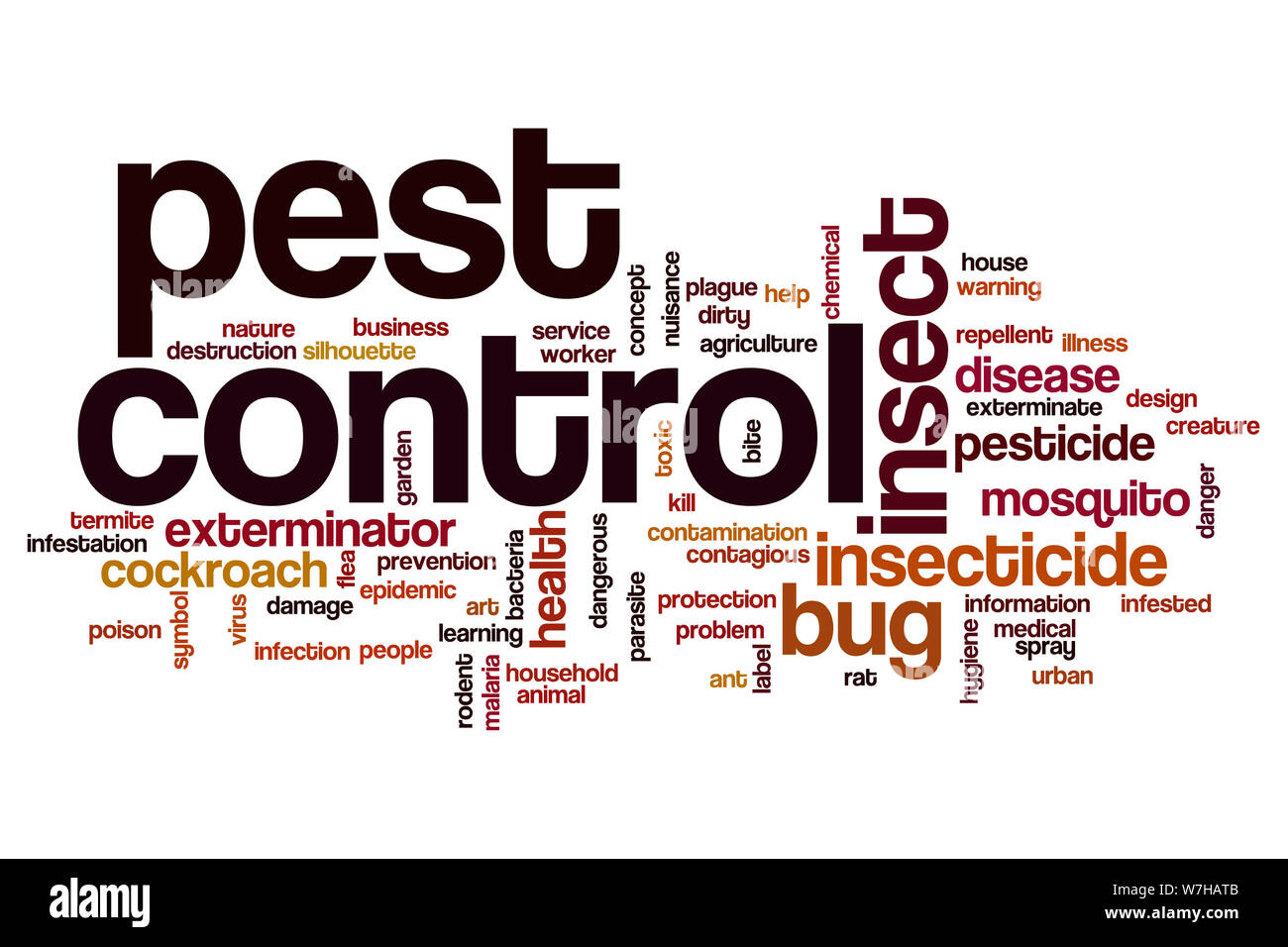Pest Control word concetto di cloud Foto Stock
