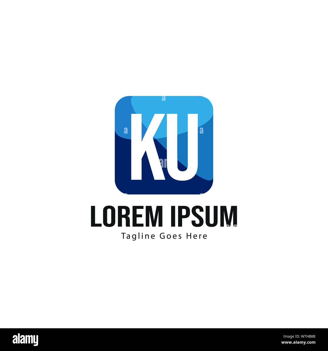 Iniziale logo KU Modello con telaio moderno. Minimalista lettera KU logo illustrazione vettoriale design Illustrazione Vettoriale