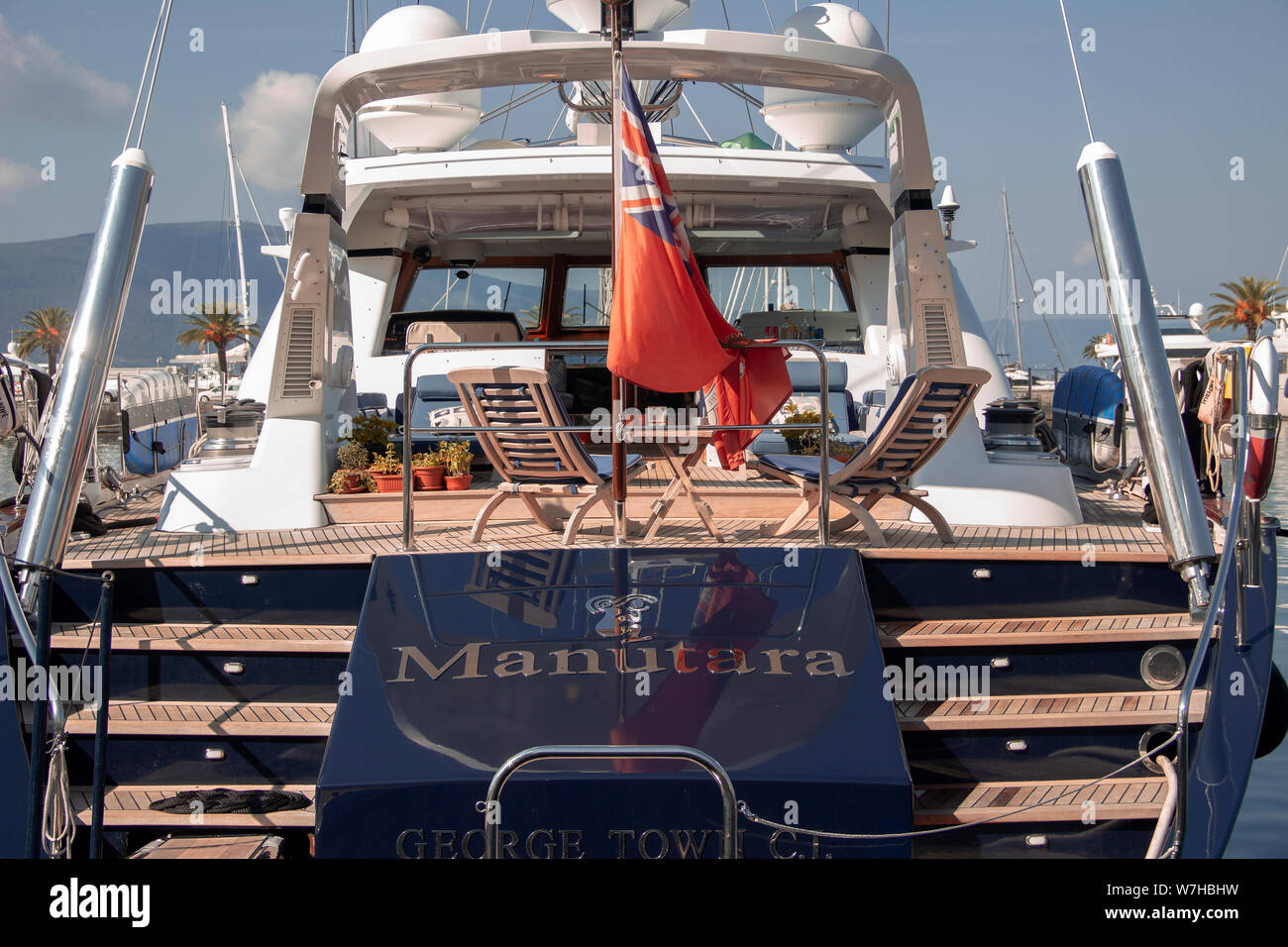 Tivat, Montenegro, 22 Settembre 2018: la vista di un lussuoso yacht a vela matutara ormeggiata al Porto Montenegro Marina Resort Foto Stock