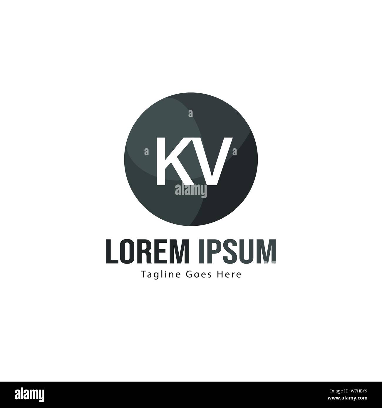 Iniziale logo KV Modello con telaio moderno. Minimalista lettera KV logo illustrazione vettoriale design Illustrazione Vettoriale