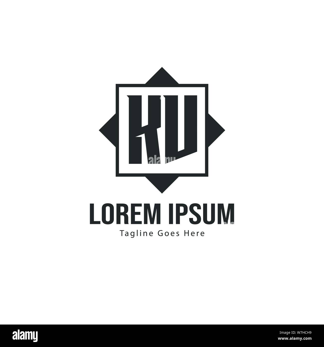 Iniziale logo KV Modello con telaio moderno. Minimalista lettera KV logo illustrazione vettoriale design Illustrazione Vettoriale