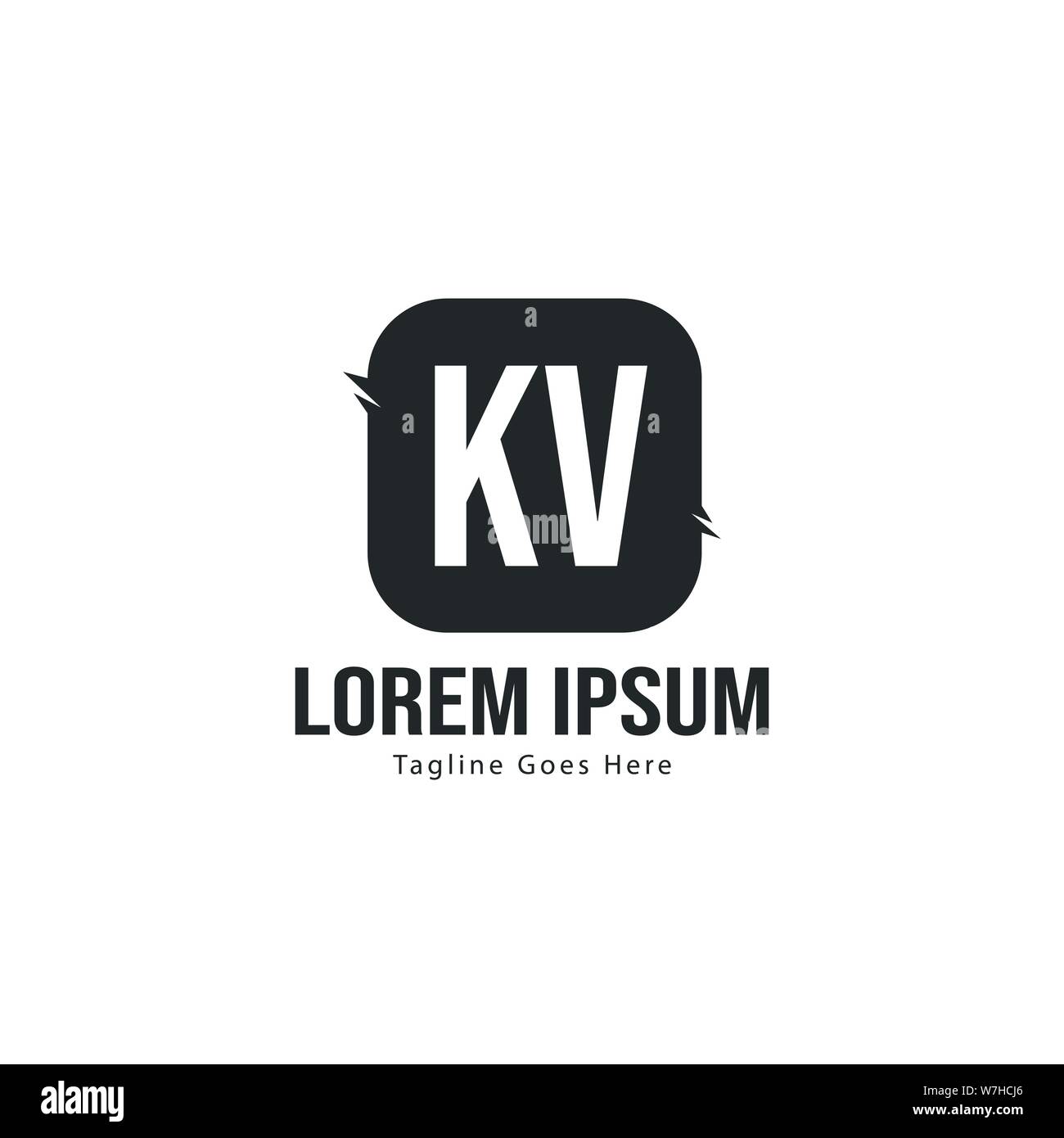 Iniziale logo KV Modello con telaio moderno. Minimalista lettera KV logo illustrazione vettoriale design Illustrazione Vettoriale