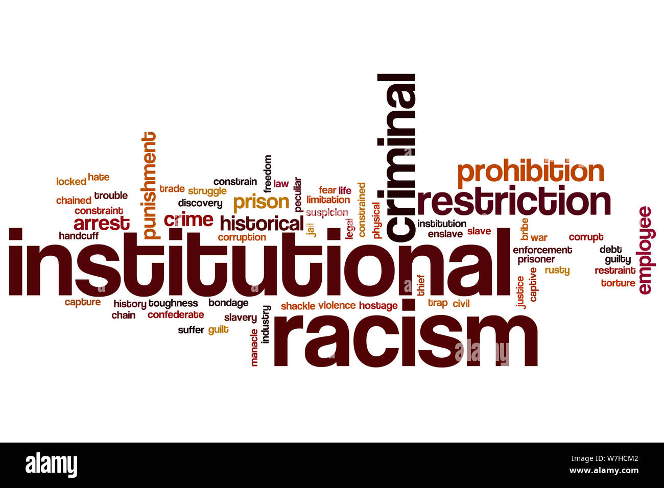 Il razzismo istituzionale di parola il concetto di cloud Foto Stock