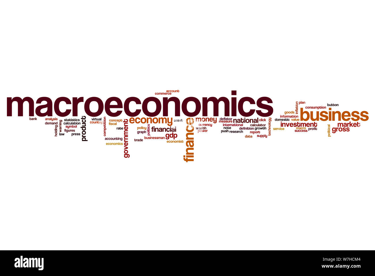 Macroeconomia parola concetto di cloud Foto Stock