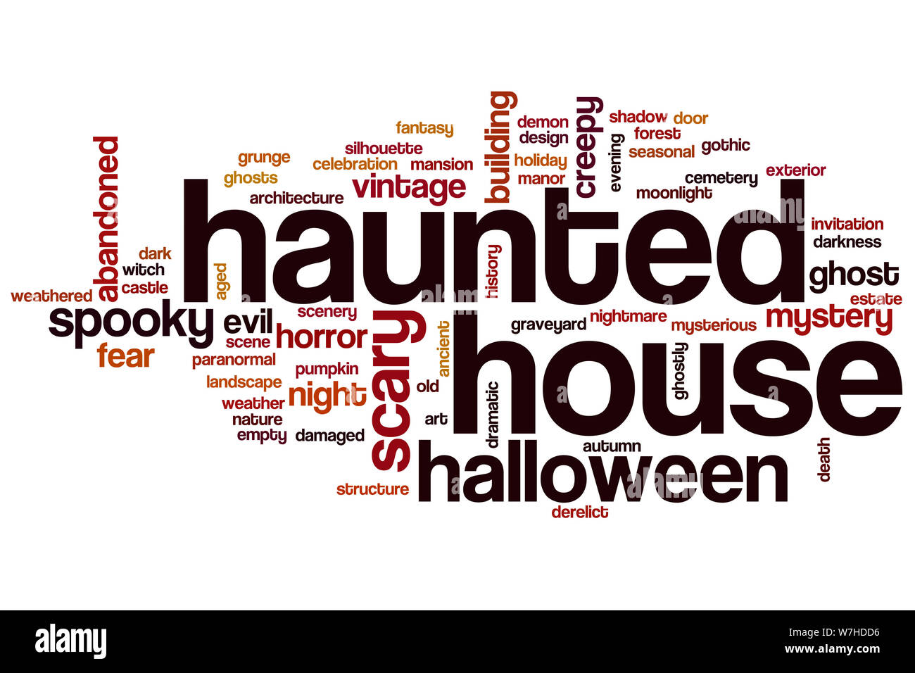 Haunted House parola concetto di cloud Foto Stock