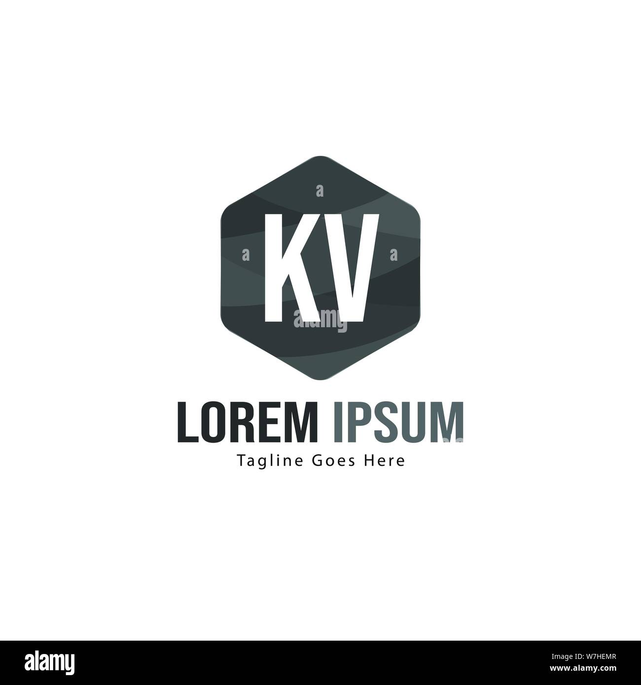 Iniziale logo KV Modello con telaio moderno. Minimalista lettera KV logo illustrazione vettoriale design Illustrazione Vettoriale