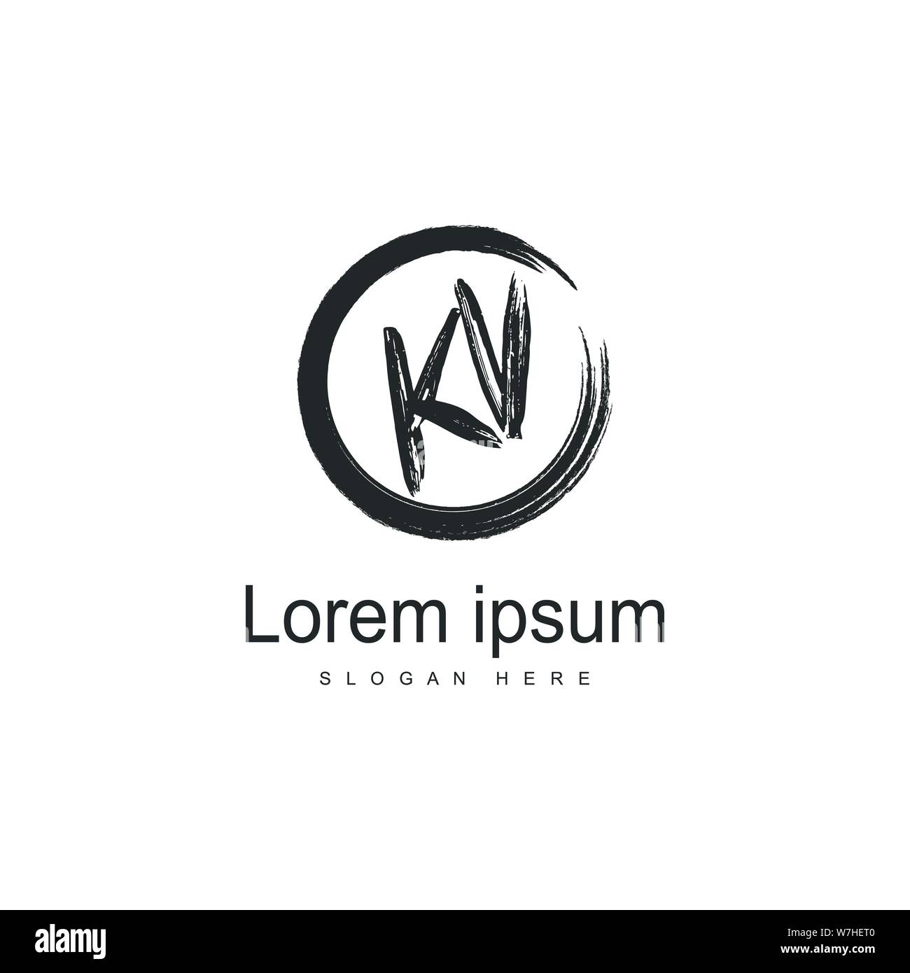 Iniziale logo KV Modello con telaio moderno. Minimalista lettera KV logo illustrazione vettoriale design Illustrazione Vettoriale