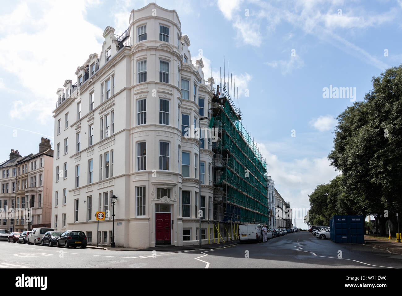 Un tipico British edificio vittoriano vicino al mare Foto Stock