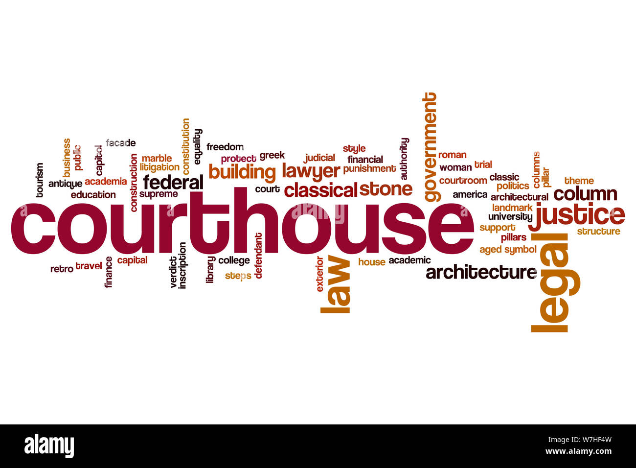 Courthouse parola concetto di cloud Foto Stock