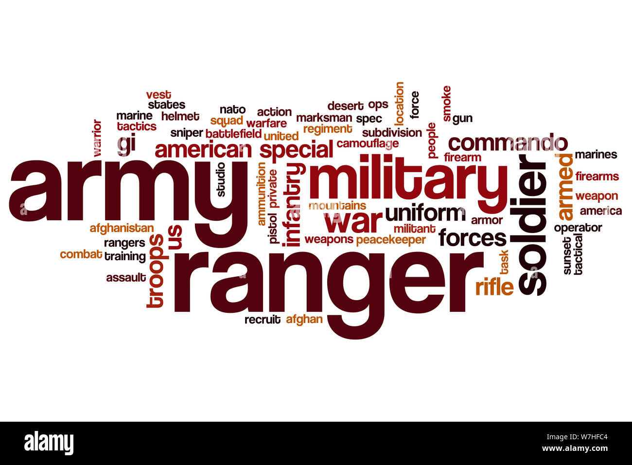 Army Ranger parola concetto di cloud Foto Stock