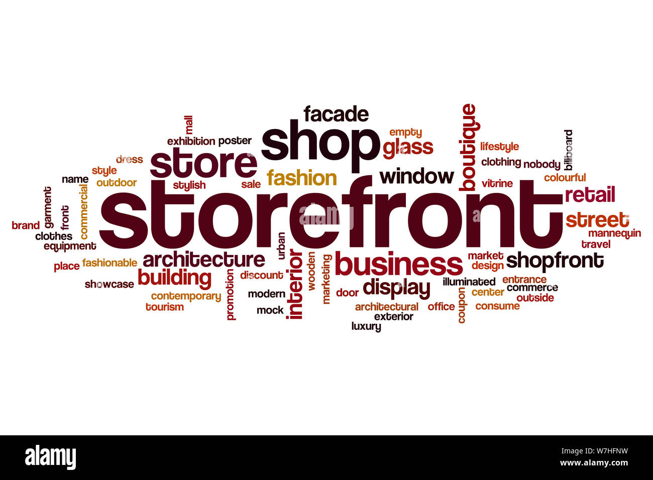 Storefront parola concetto di cloud Foto Stock