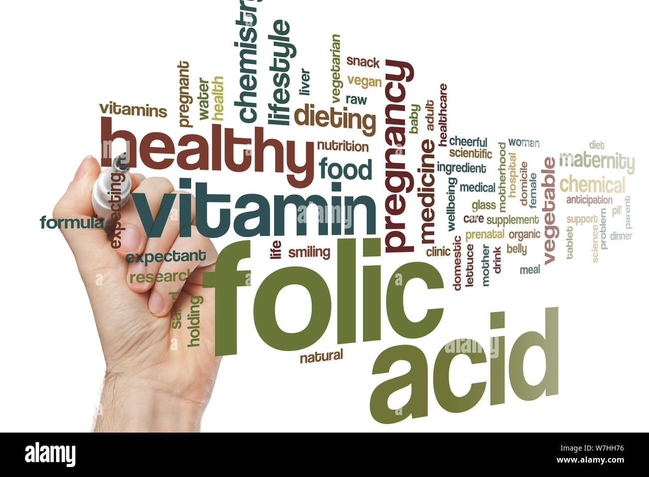Acido folico parola concetto di cloud Foto Stock