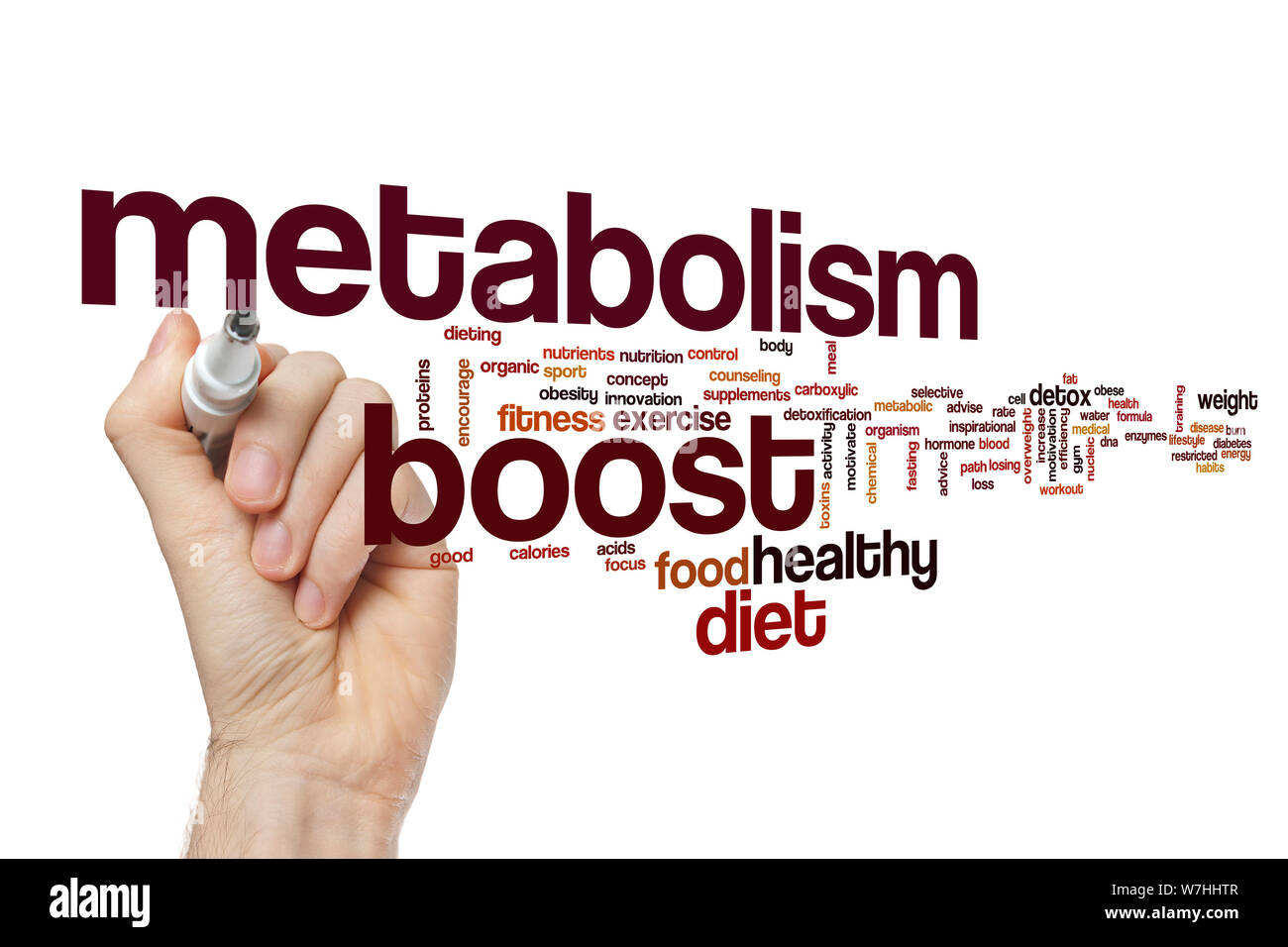Il metabolismo di word boost cloud Foto Stock