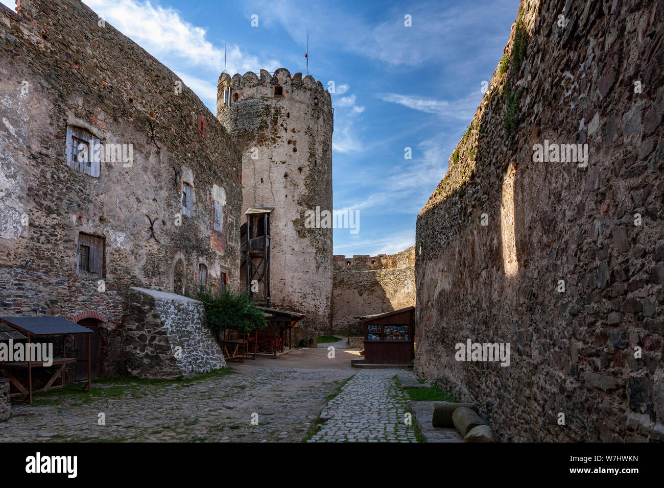 Resti del castello medievale in Bolkow, Slesia, Polonia Foto Stock