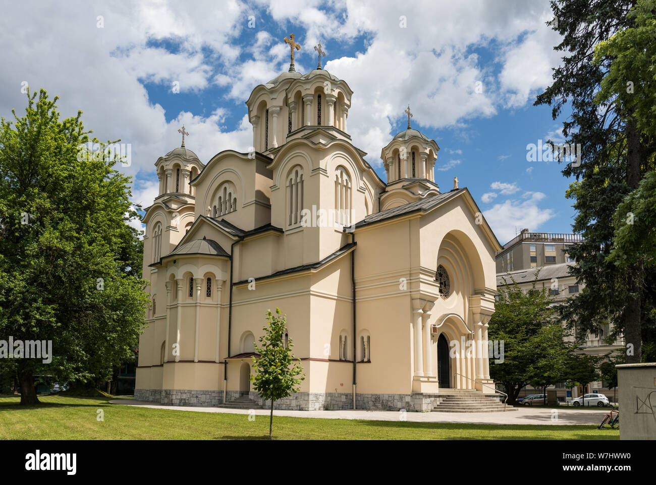 Chiesa dei Santi Cirillo e Metodio, Chiesa Ortodossa Serba - Lubiana, Slovenia Foto Stock