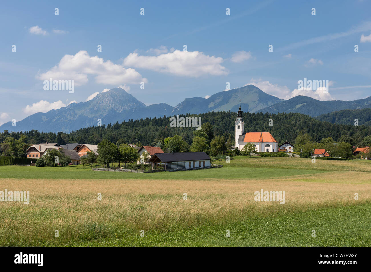 Santa Margherita Chiesa, Se trata Velesovem pri, Slovenia Foto Stock