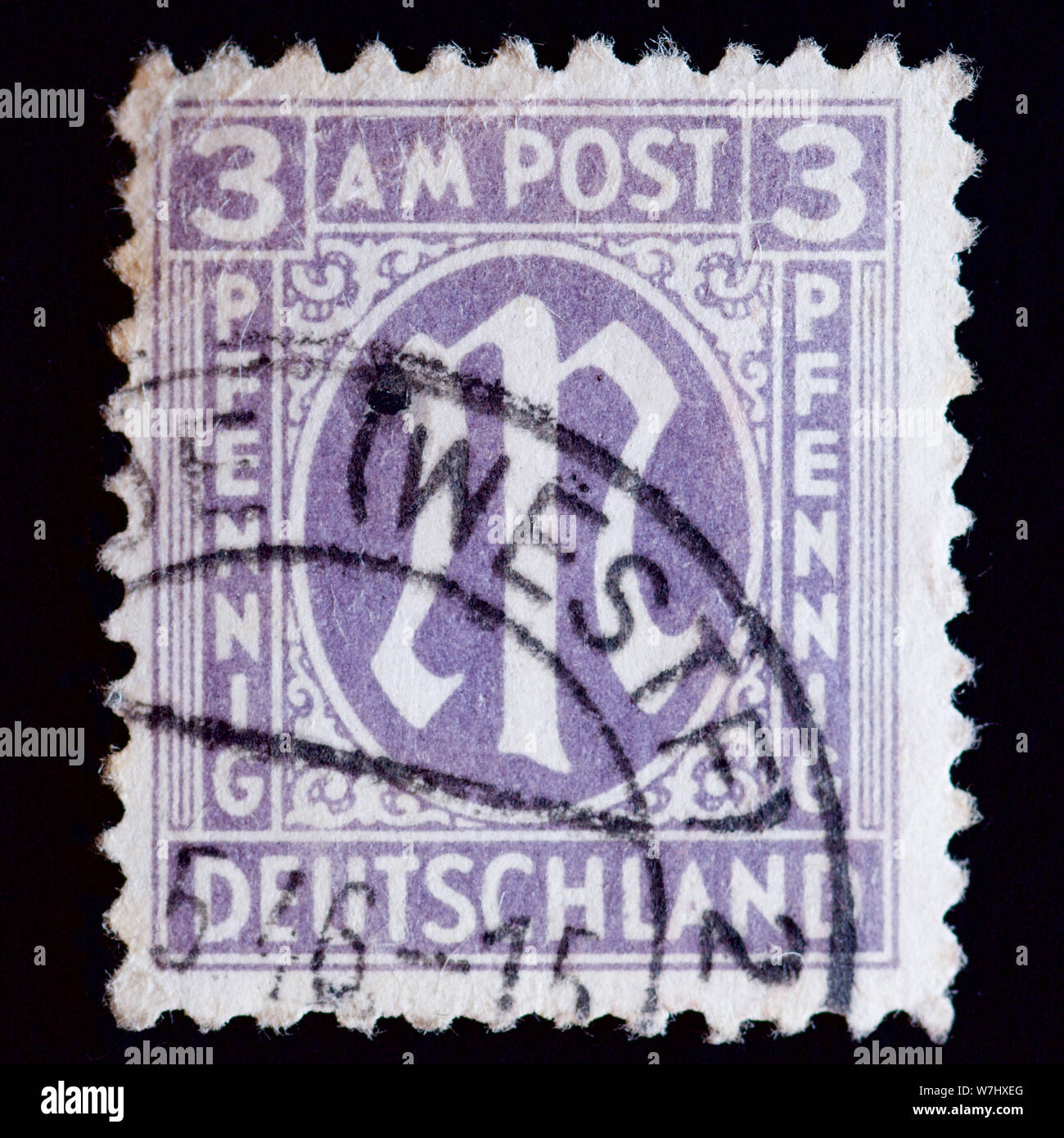 Germania francobollo - M in cerchio Foto Stock