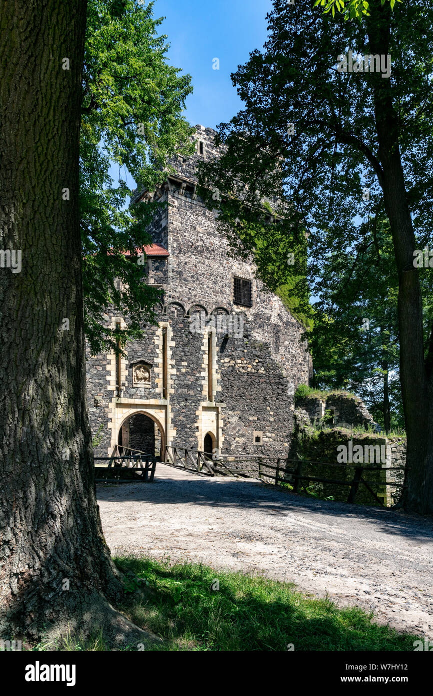 Il castello gotico in Grodziec, Bassa Slesia, Polonia Foto Stock