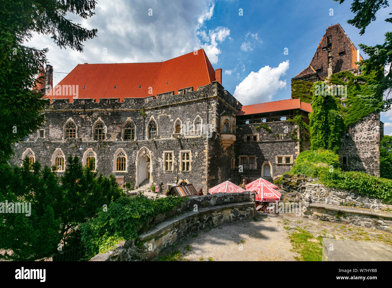 Il castello gotico in Grodziec, Bassa Slesia, Polonia Foto Stock